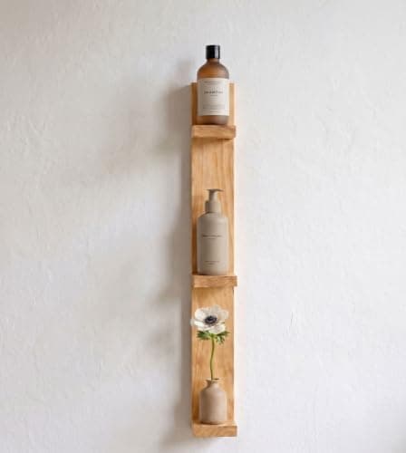 Woodwolf® 3 Tier Wooden Wall Mounted Shelf | Vertical Floating Storage Rack for Decor & Home Organization-natural