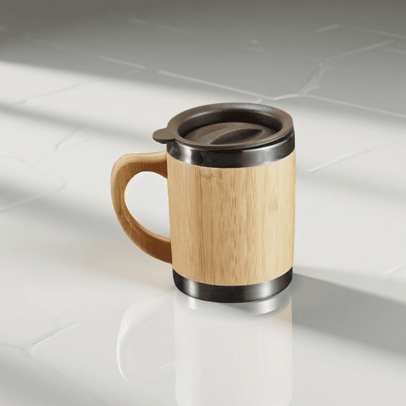 Bamboo Mug With Leak Proof Lid