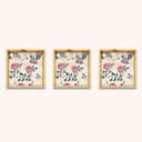 Woodwolf® Wooden Serving Tray Set of 3 (12x12 Inch) | Floral Decorative Tea & Snack Trays | Premium Multipurpose Wooden Tray for Kitchen & Home Decor