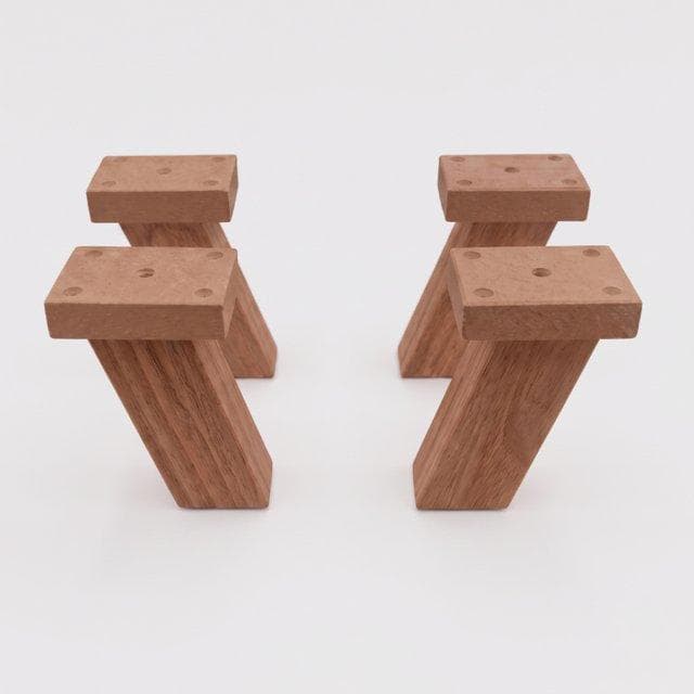 Solid Pine Wood Angled Furniture Legs 4-Piece Set | Wooden Replacement Legs for Sofa, Cabinet and Coffee Table-walnut - Woodwolf Image 3