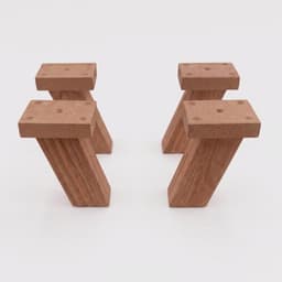 Solid Pine Wood Angled Furniture Legs 4-Piece Set | Wooden Replacement Legs for Sofa, Cabinet and Coffee Table-walnut - Thumbnail 3