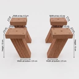 Solid Pine Wood Angled Furniture Legs 4-Piece Set | Wooden Replacement Legs for Sofa, Cabinet and Coffee Table-walnut - Thumbnail 5