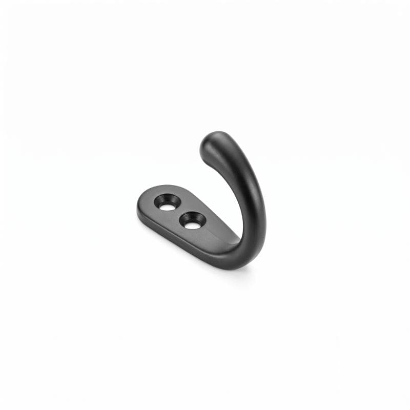 Matte Black Wall Hook Heavy Duty Coat Hook with Black Screws – Modern Robe Hook for Bathroom, Entryway, Bedroom & Closet-04 - Woodwolf Image 3