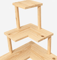 3-Tier Pine Wood Corner Jewellery Shelf Stand | Woodwolf (natural) - Thumbnail 4