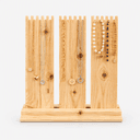 Wooden 3-Tier Jewellery Display Stand with Notched Slots for Necklace, Bracelet & Chain Organizer-natural