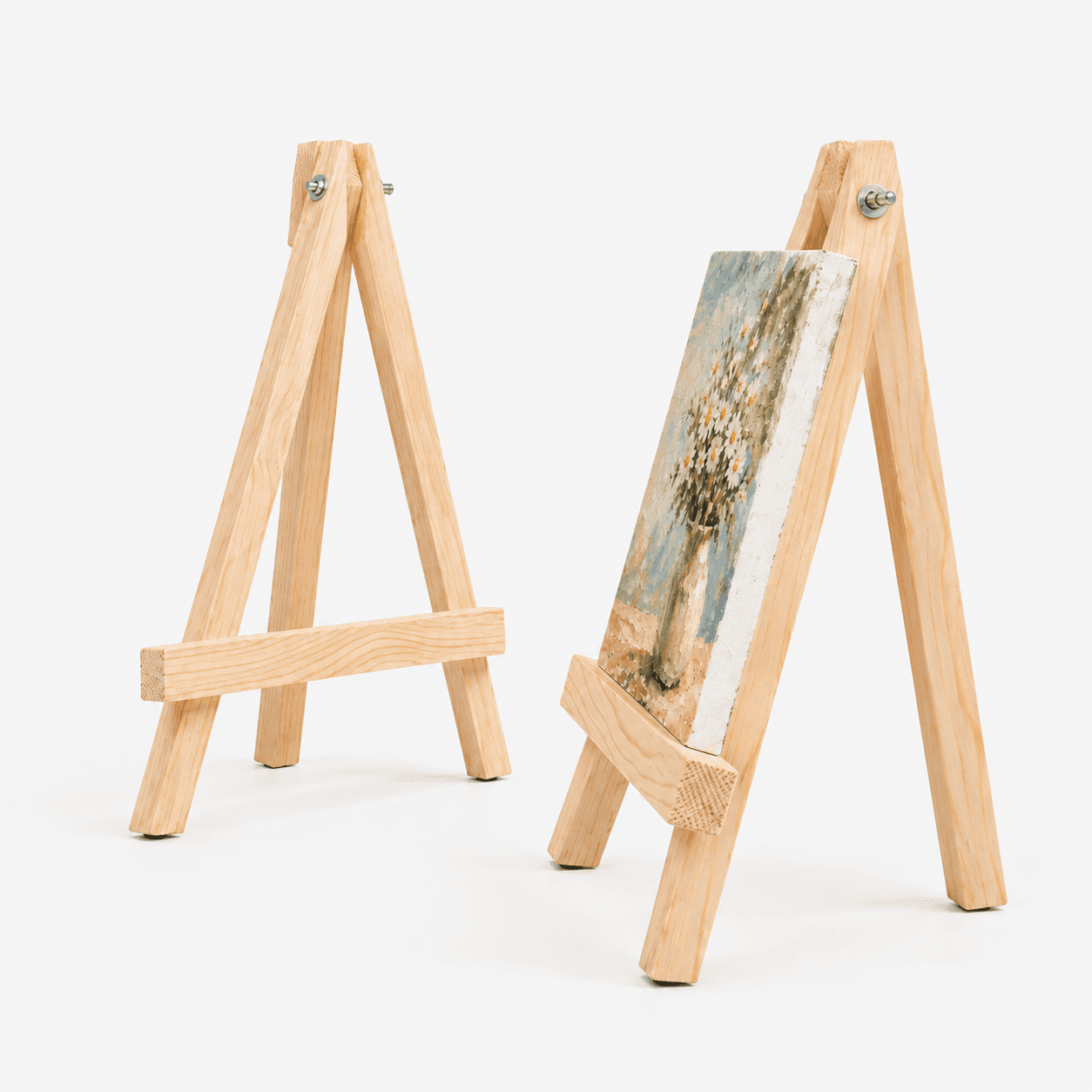 Pine Wood Tabletop Easel Stand|Canvas, Painting & Photo Display stand-natural - Woodwolf Image 3