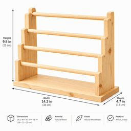 Wooden Bracelet & Bangle Display Stand with 4-Layer Organizer Shelf-natural - Thumbnail 5