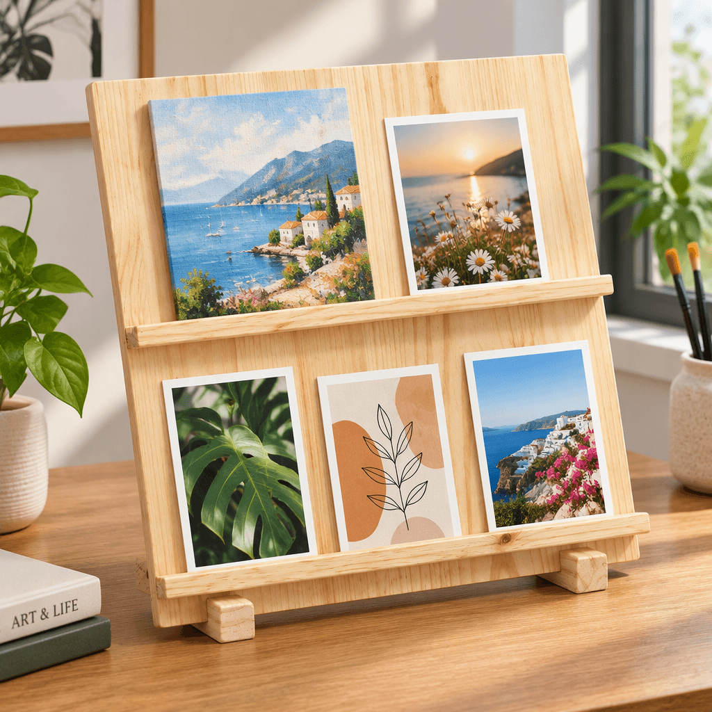 Pine Wood Easel Display Stand for Canvas, Art, Painting & Photos-2T-natural - Woodwolf Image 2