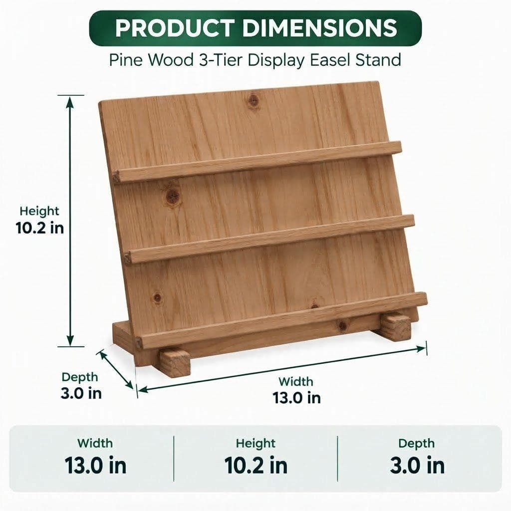 Pine Wood Easel Display Stand for Canvas, Art, Painting & Photos-3T-walnut - Woodwolf Image 5