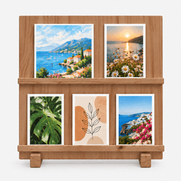 Pine Wood Easel Display Stand for Canvas, Art, Painting & Photos-2T-walnut - Thumbnail 1