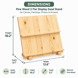 Pine Wood Easel Display Stand for Canvas, Art, Painting & Photos-2T-natural - Thumbnail 5