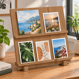 Pine Wood Easel Display Stand for Canvas, Art, Painting & Photos-2T-walnut - Thumbnail 2