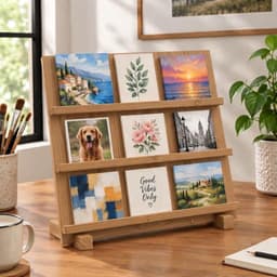 Pine Wood Easel Display Stand for Canvas, Art, Painting & Photos-3T-walnut - Thumbnail 2