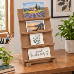 Pine Wood Easel Display Stand for Canvas, Art, Painting & Photos-4T-walnut - Thumbnail 2