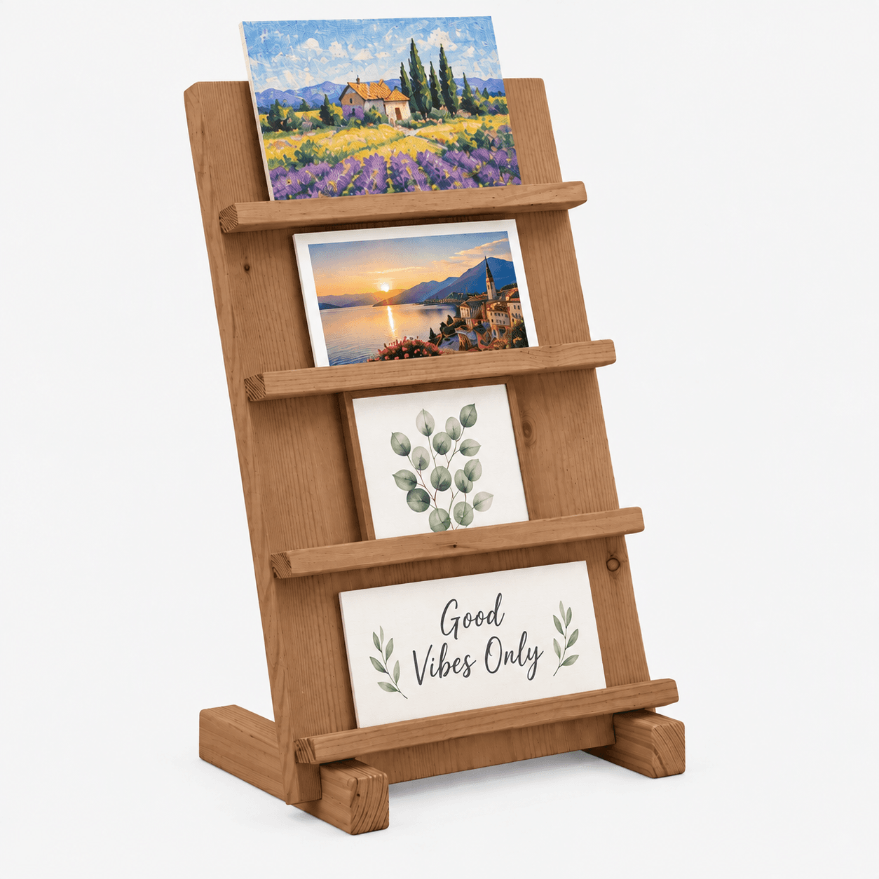 Pine Wood Easel Display Stand for Canvas, Art, Painting & Photos-4T-walnut - Woodwolf Image 3