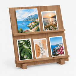 Pine Wood Easel Display Stand for Canvas, Art, Painting & Photos-2T-walnut - Thumbnail 3