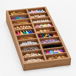 Pine Wood Compartment Organizer Tray, Wooden Storage & Display Box for Crafts, Jewelry & Accessories-walnut - Thumbnail 3