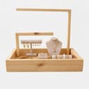 Pine Wood Carrying Tray with Raised Handle Frame | Wooden Storage & Display Organizer for Jewellary, Home, Kitchen & Retail-natural