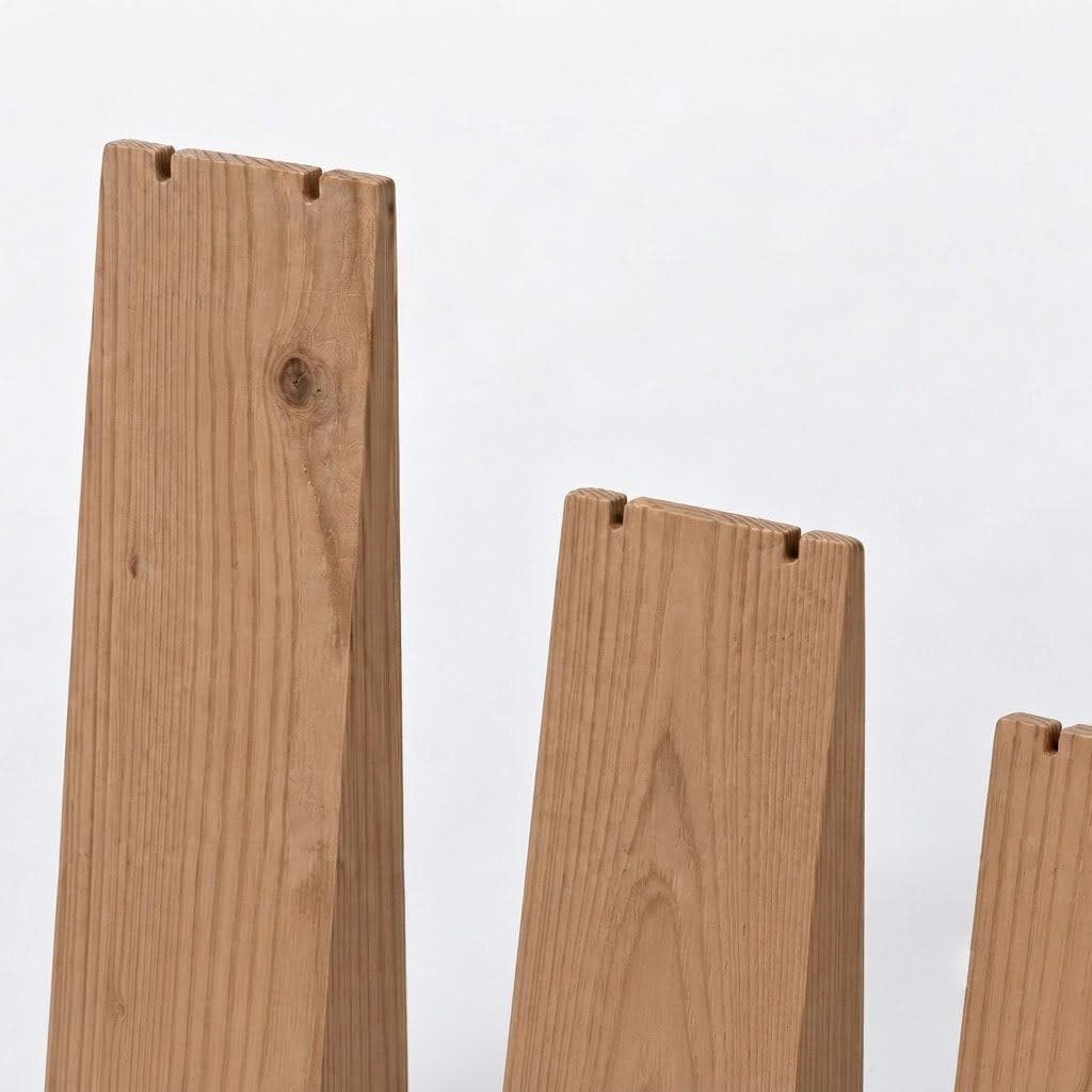 Pine Wood Necklace Display Stand Set | 3-Piece Jewelry Holder for Necklaces, Chains & Pendants-walnut - Woodwolf Image 4