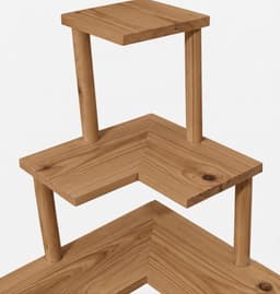3-Tier Wooden Corner Display Stand, Pine Wood Shelf Riser for Decor & Retail-walnut - Thumbnail 4