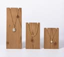 Pine Wood Necklace Display Stand Set | 3-Piece Jewelry Holder for Necklaces, Chains & Pendants-walnut