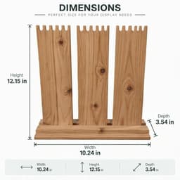 Wooden 3-Tier Jewellery Display Stand with Notched Slots for Necklace, Bracelet & Chain Organizer-walnut - Thumbnail 5