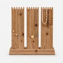 Wooden 3-Tier Jewellery Display Stand with Notched Slots for Necklace, Bracelet & Chain Organizer-walnut
