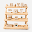 4-Tier Pine Wood Display Shelf, Wooden Stand & Organizer-natural