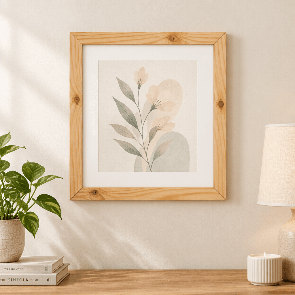 Woodwolf® Pine Wood Photo Frame | Wooden Picture Frame for Wall Display in natural Finish