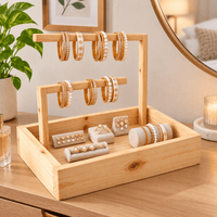 Pine Wood Jewellery Carrying Tray with Handle | Woodwolf (natural) - Thumbnail 2