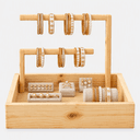 Pine Wood Carrying Tray With Raised Handle Frame | Wooden Storage & Display Organizer For Jewellery–Natural