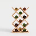 Pine Wood Wall Mounted & Countertop Diamond Wine Rack | 11 Bottle Wooden Wine Storage & Display Rack For Home Bar