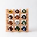 Pine Wood Wall Mounted & Countertop Wine Rack | Wooden Wine Bottle Storage & Display Shelf | Home Bar Organizer–Natural