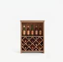 Pine Wood Wine Storage Cabinet | Freestanding Wooden Wine Rack with Bottle Organizer for Home Bar-walnut