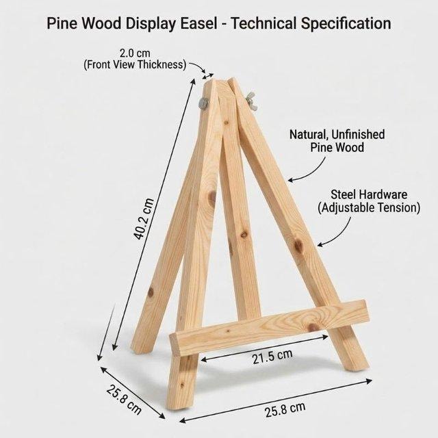 Pine Wood Tabletop Easel Stand|Canvas, Painting & Photo Display stand-natural Dimensions