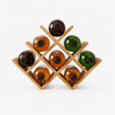 Pine Wood Wall Mounted & Countertop Diamond Wine Rack | 8 Bottle Wooden Wine Storage Display Holder For Home Bar–Natural
