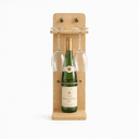 Pine Wood Wall Mounted & Countertop Wine Bottle Holder | Wooden Wine Rack With Stemware Storage | Wine Display Shelf