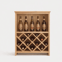 Pine Wood Wine Storage Cabinet | Freestanding Wooden Wine Rack with Bottle Organizer for Home Bar-natural