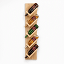 Pine Wood Wall Mounted Wine Rack | 5 Bottle Wooden Wine Storage & Display Holder | Vertical Home Bar Organizer