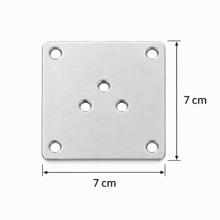 Metal Furniture Leg Mounting Plates with Screws, Flat Sofa Leg Connectors for Table, Chairs & Couch, Pack of 4-04 Dimensions