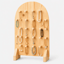 Pine Wood Pegboard Jewelry Display Stand | Multi-Hook Necklace, Bracelet & Accessory Organizer Rack-natural