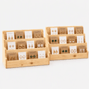 3-Tier Pine Wood Jewelry Card Holder & Tiered Shelf Organizer-natural