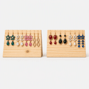 Pine Wood Angled Jewellery Display Stand for Earrings| Tabletop Jewelry Holder & Organizer| Earrings Stand-natural