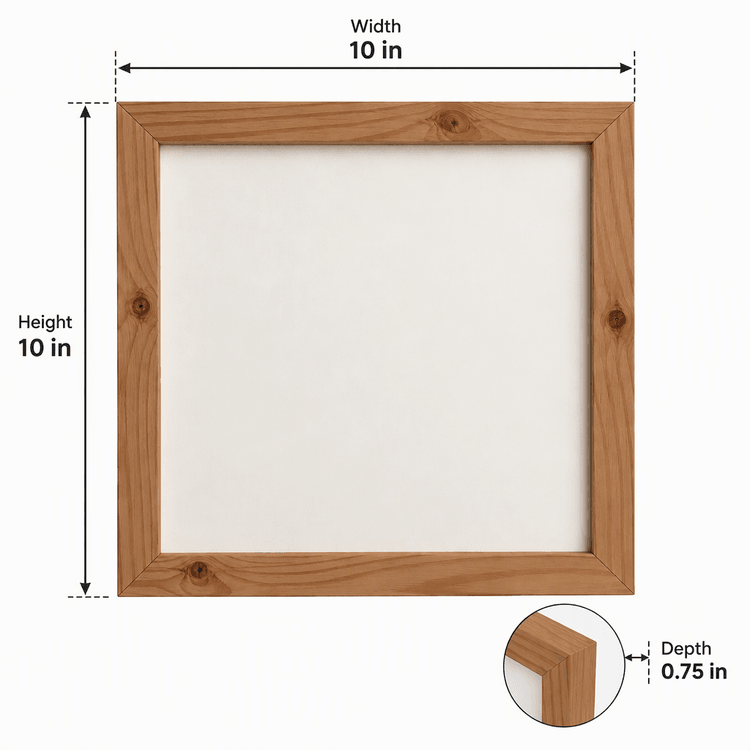 Pine Wood Photo Frame | Wooden Picture Frame for Wall Display-walnut Dimensions
