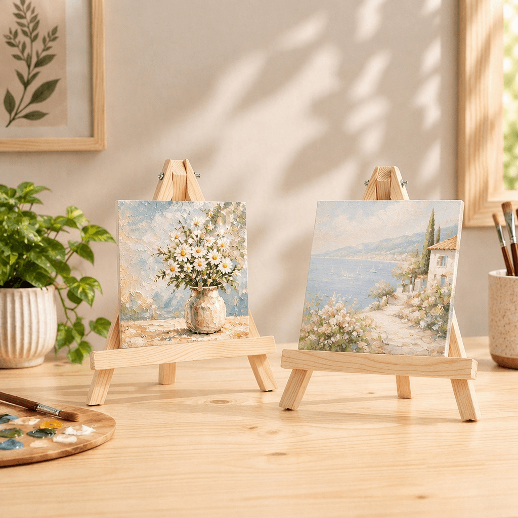 Pine Wood Tabletop Easel Stand|Canvas, Painting & Photo Display stand-natural